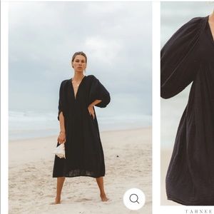 Kyra Midi Dress ~ Black Gauze xs